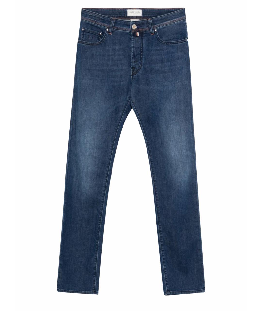 JACOB COHEN Синие хлопковые прямые джинсы, фото 1