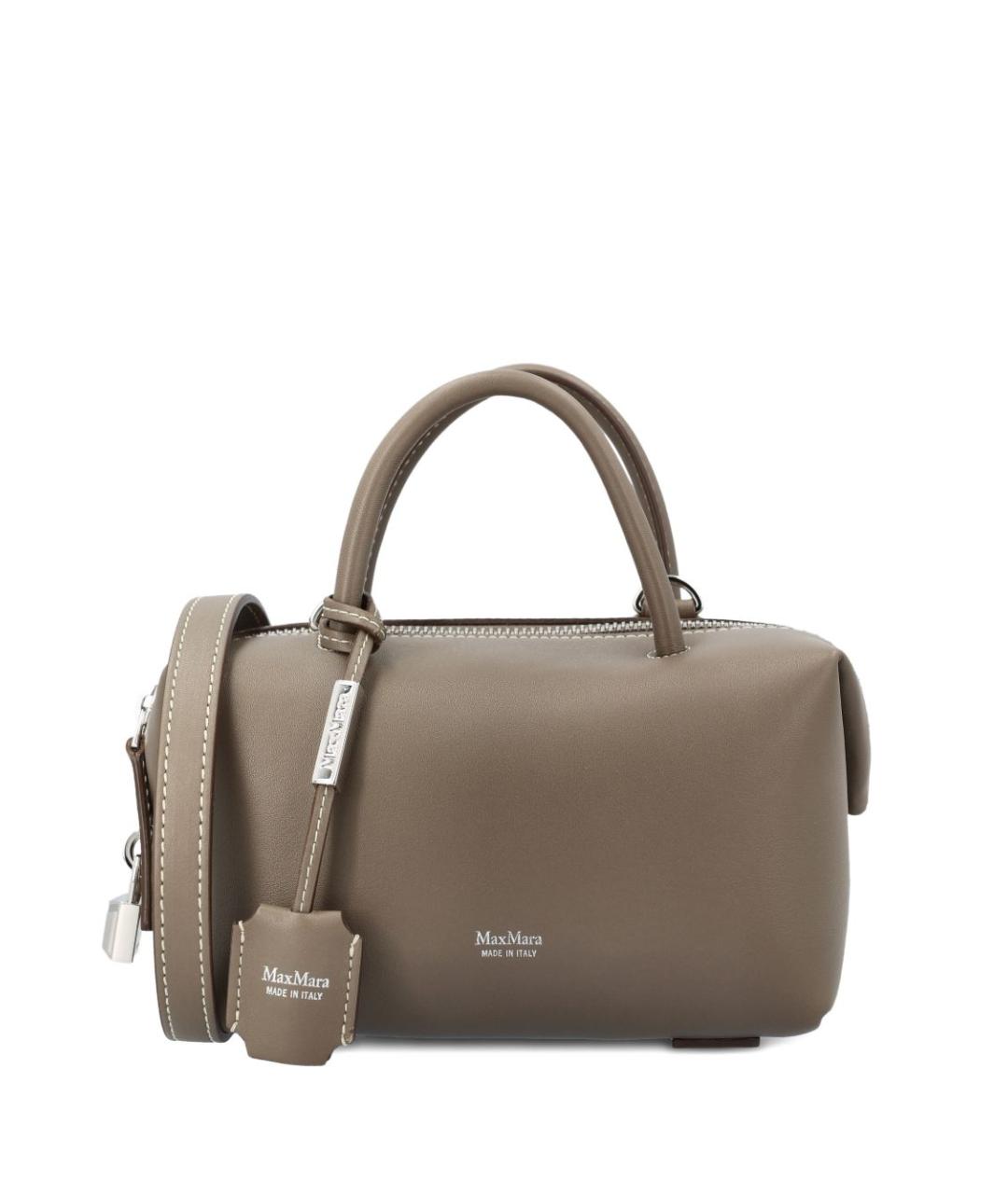 MAX MARA Серая кожаная сумка тоут, фото 1