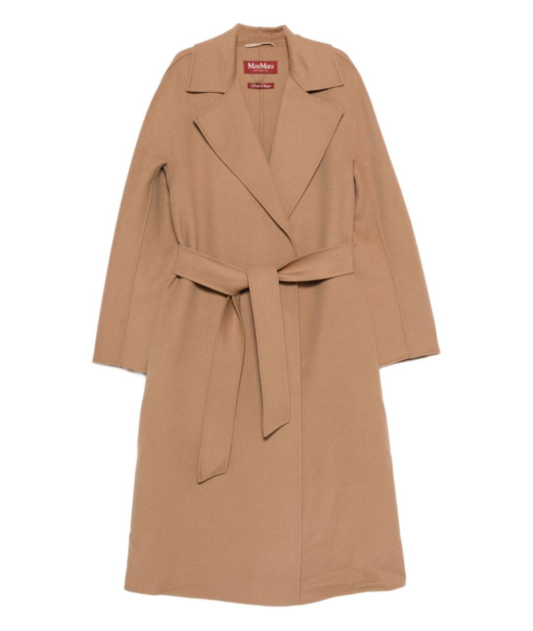 MAX MARA Бежевое шерстяное пальто, фото 1