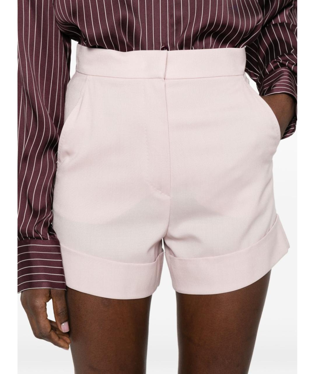 MAX MARA Розовые шерстяные шорты, фото 2
