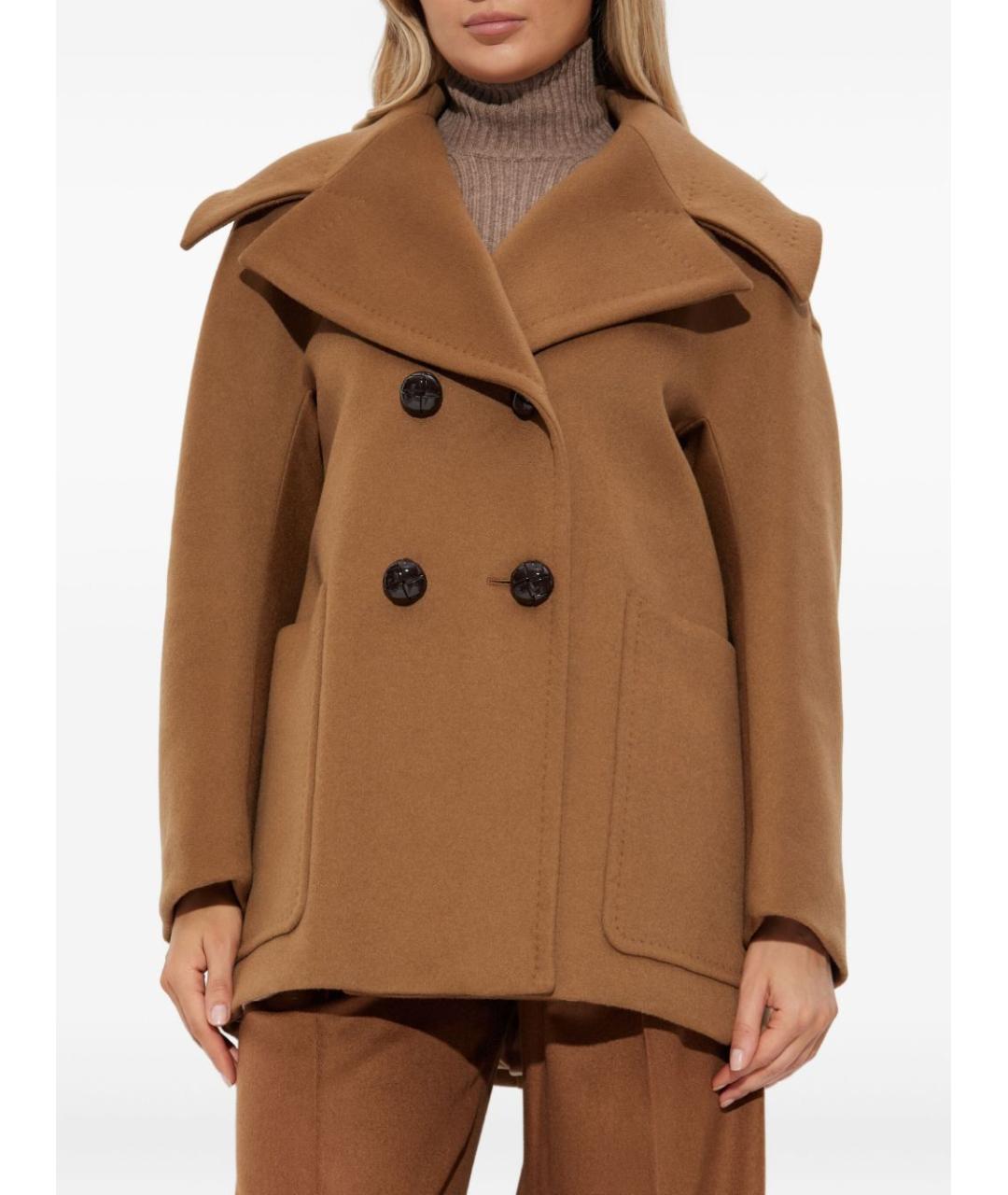 MAX MARA Коричневое кашемировое пальто, фото 4