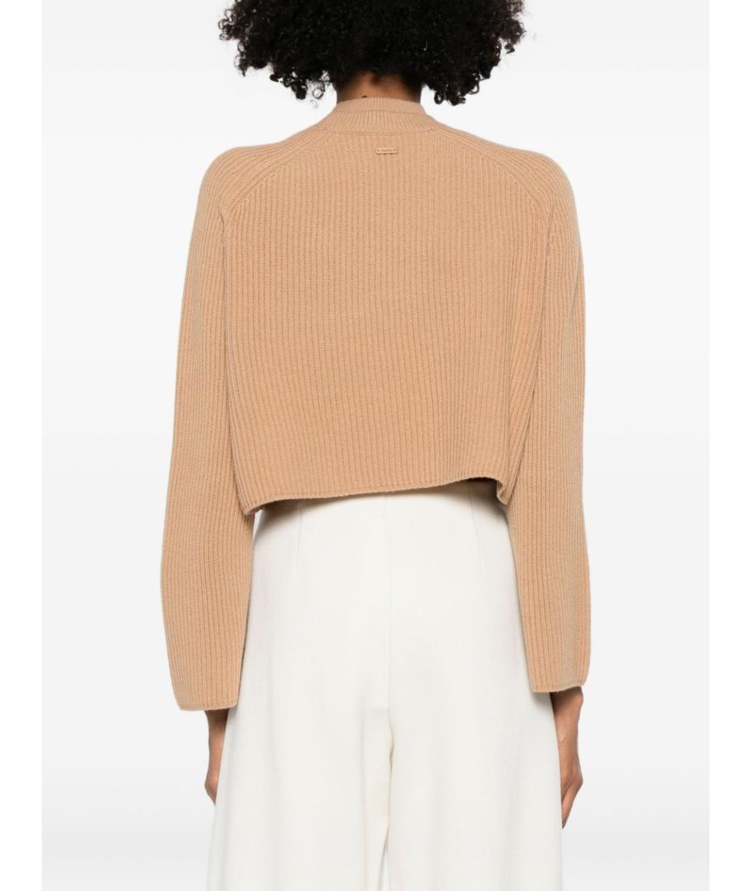 MAX MARA Бежевый шерстяной джемпер / свитер, фото 4