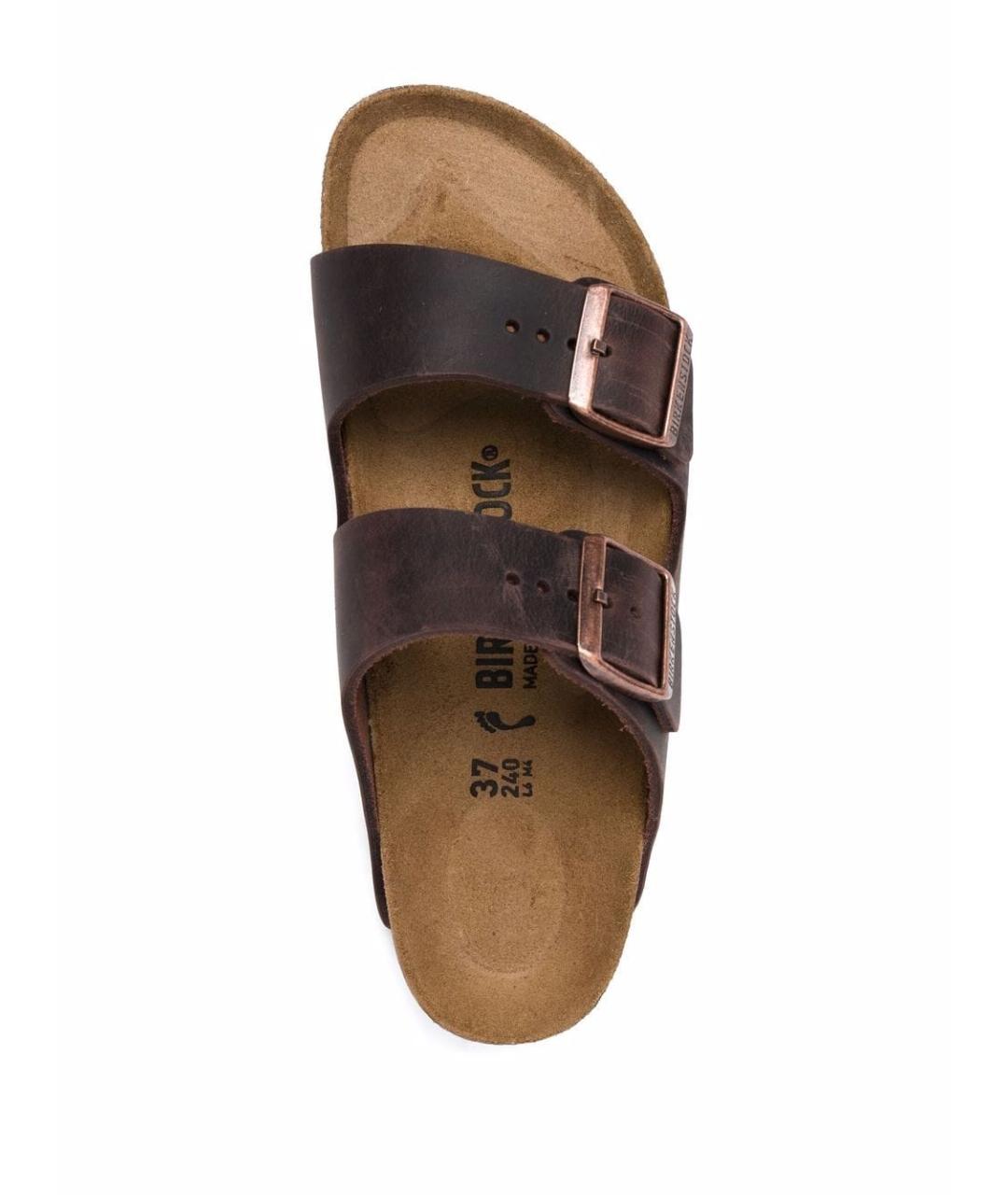 BIRKENSTOCK Коричневые кожаные сандалии, фото 3