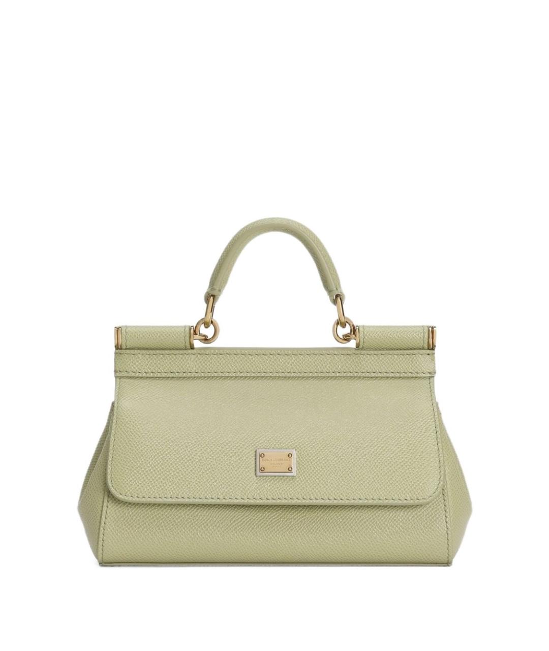 DOLCE&GABBANA Зеленая кожаная сумка тоут, фото 1