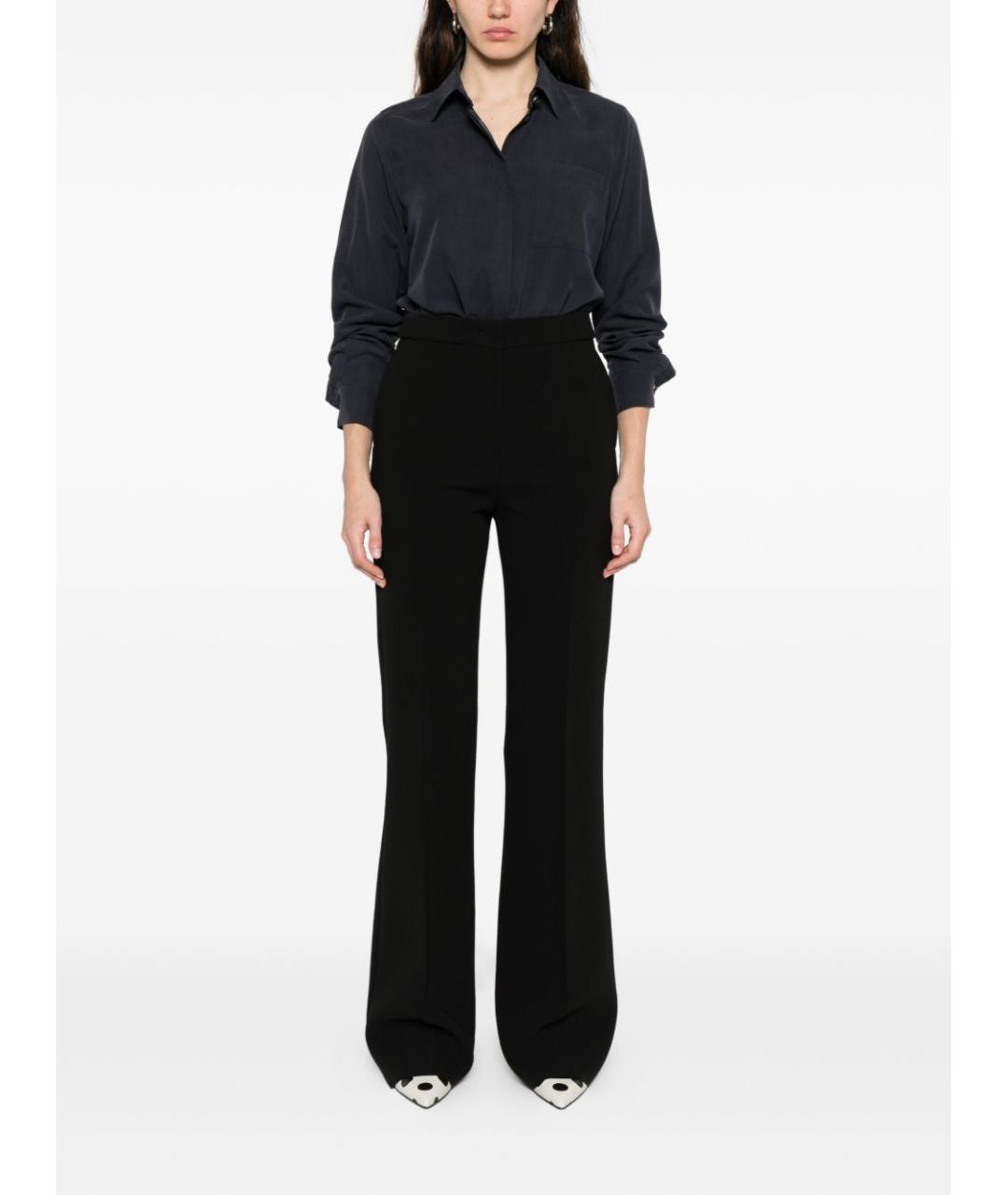 MAX MARA Черные ацетатные прямые брюки, фото 4