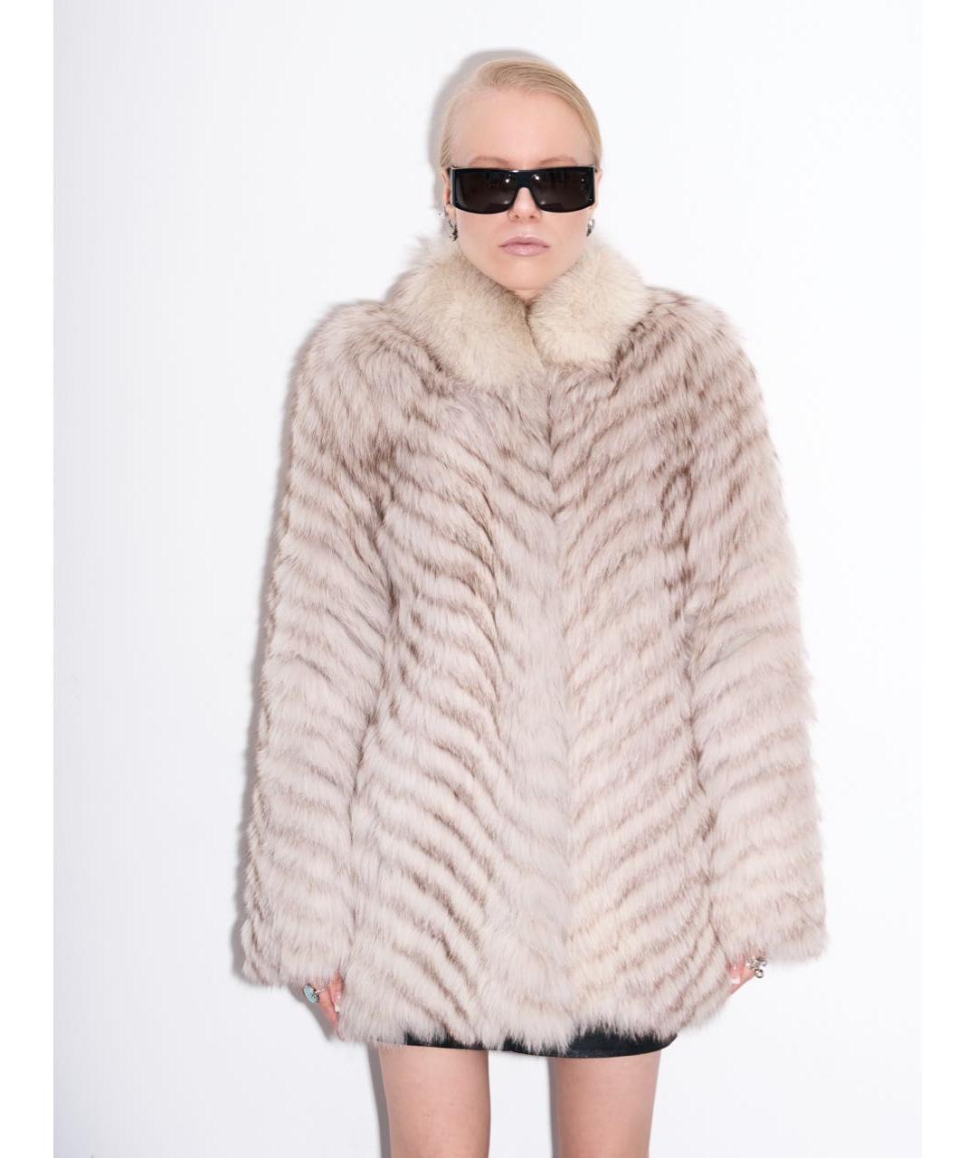 SAGA Бежевая меховая шуба, фото 9
