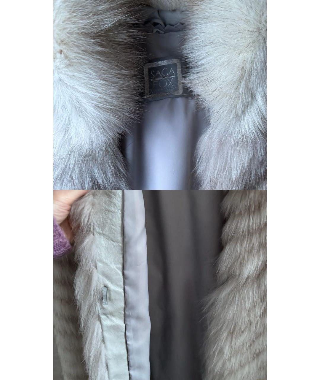 SAGA Бежевая меховая шуба, фото 5