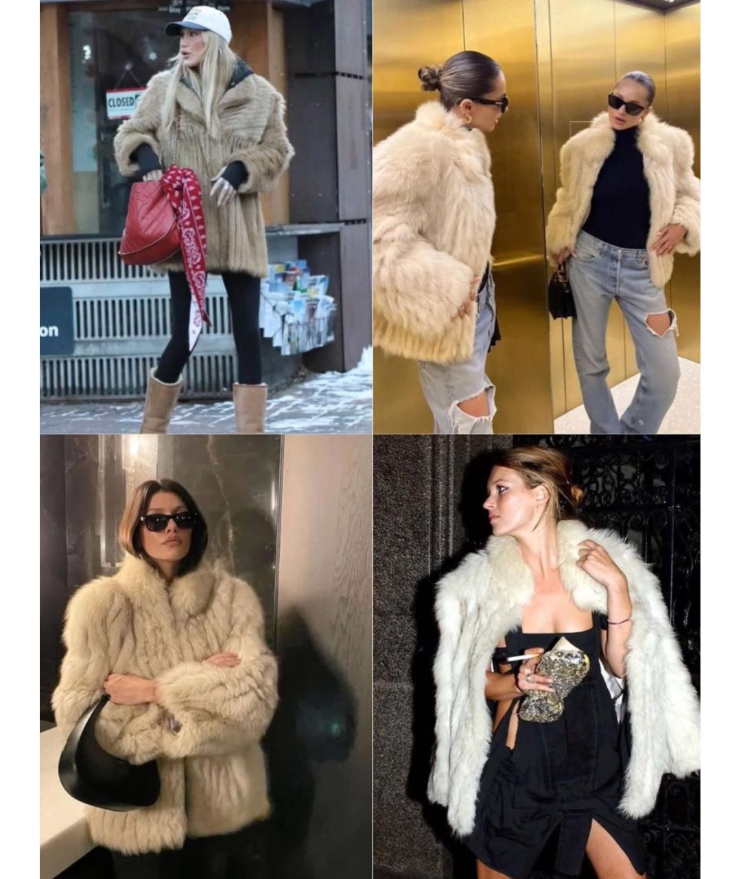 SAGA Бежевая меховая шуба, фото 7