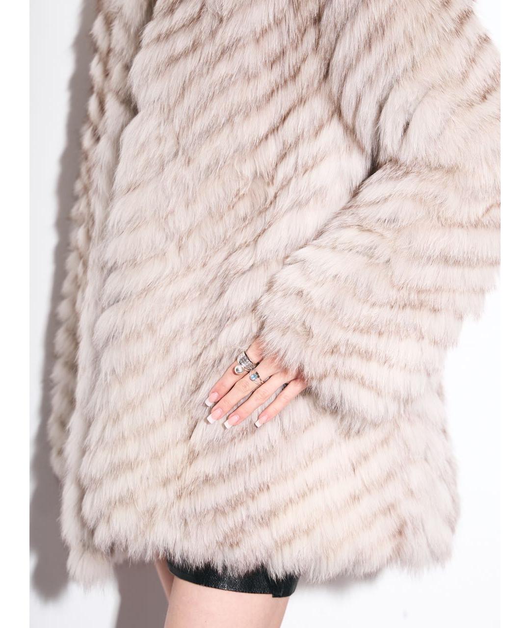 SAGA Бежевая меховая шуба, фото 6