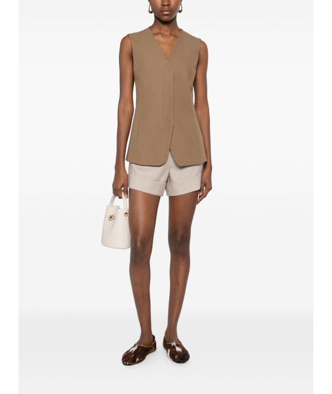 MAX MARA Бежевые шерстяные шорты, фото 3