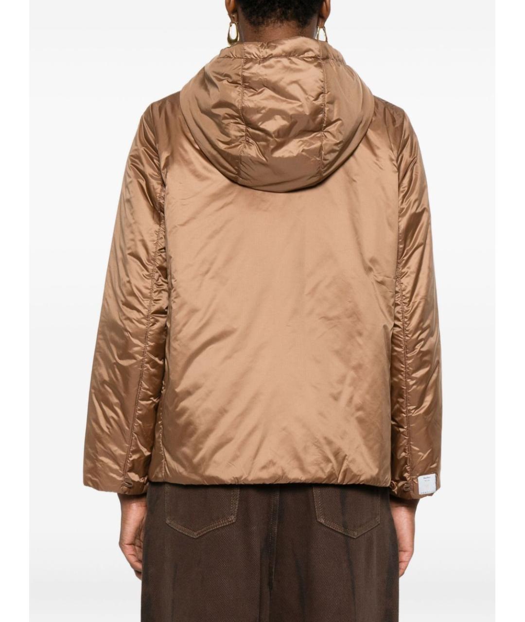 MAX MARA Коричневая полиэстеровая куртка, фото 4