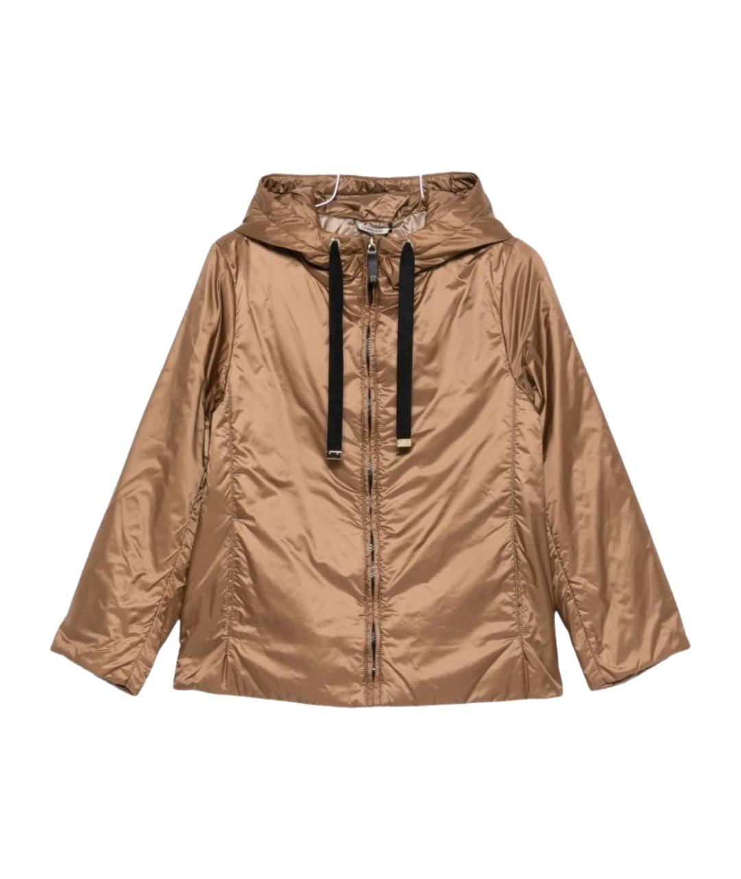 MAX MARA Коричневая полиэстеровая куртка, фото 1