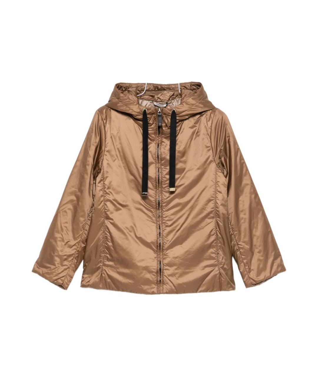 MAX MARA Коричневая полиэстеровая куртка, фото 6