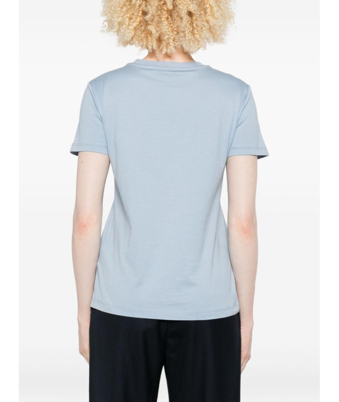 MAX MARA Голубая хлопковая футболка, фото 2