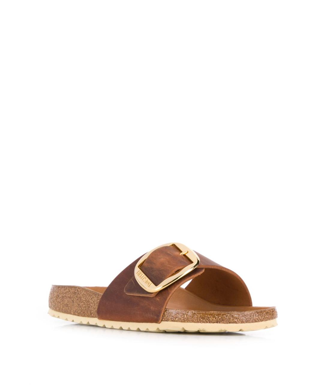 BIRKENSTOCK Коричневые кожаные шлепанцы, фото 2