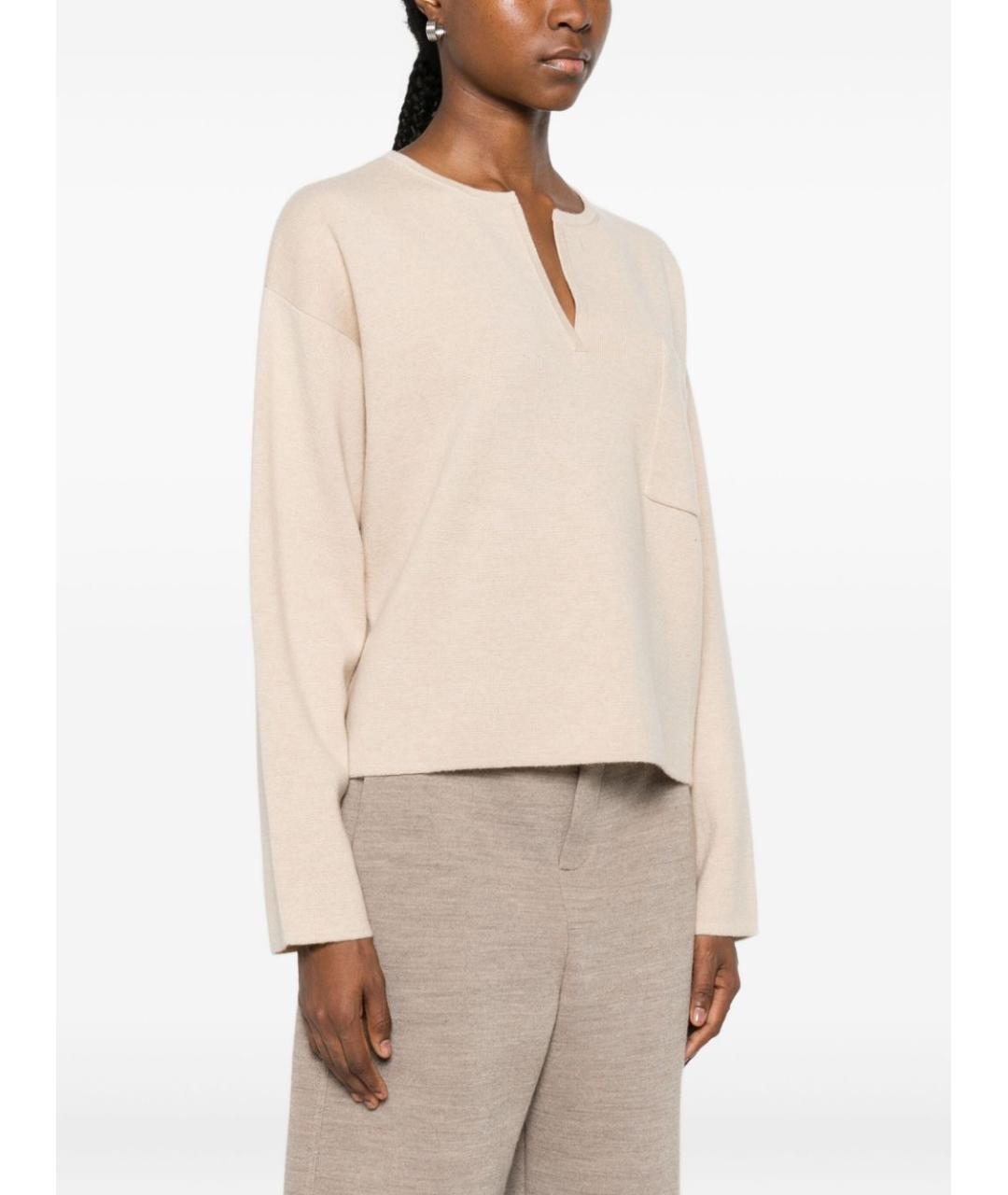 MAX MARA Бежевый шерстяной джемпер / свитер, фото 5