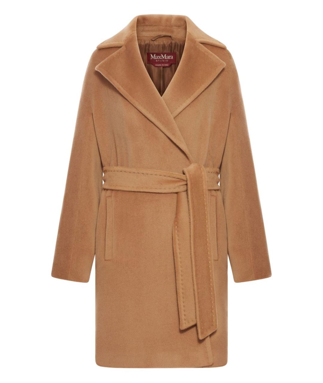 MAX MARA Бежевое шерстяное пальто, фото 1