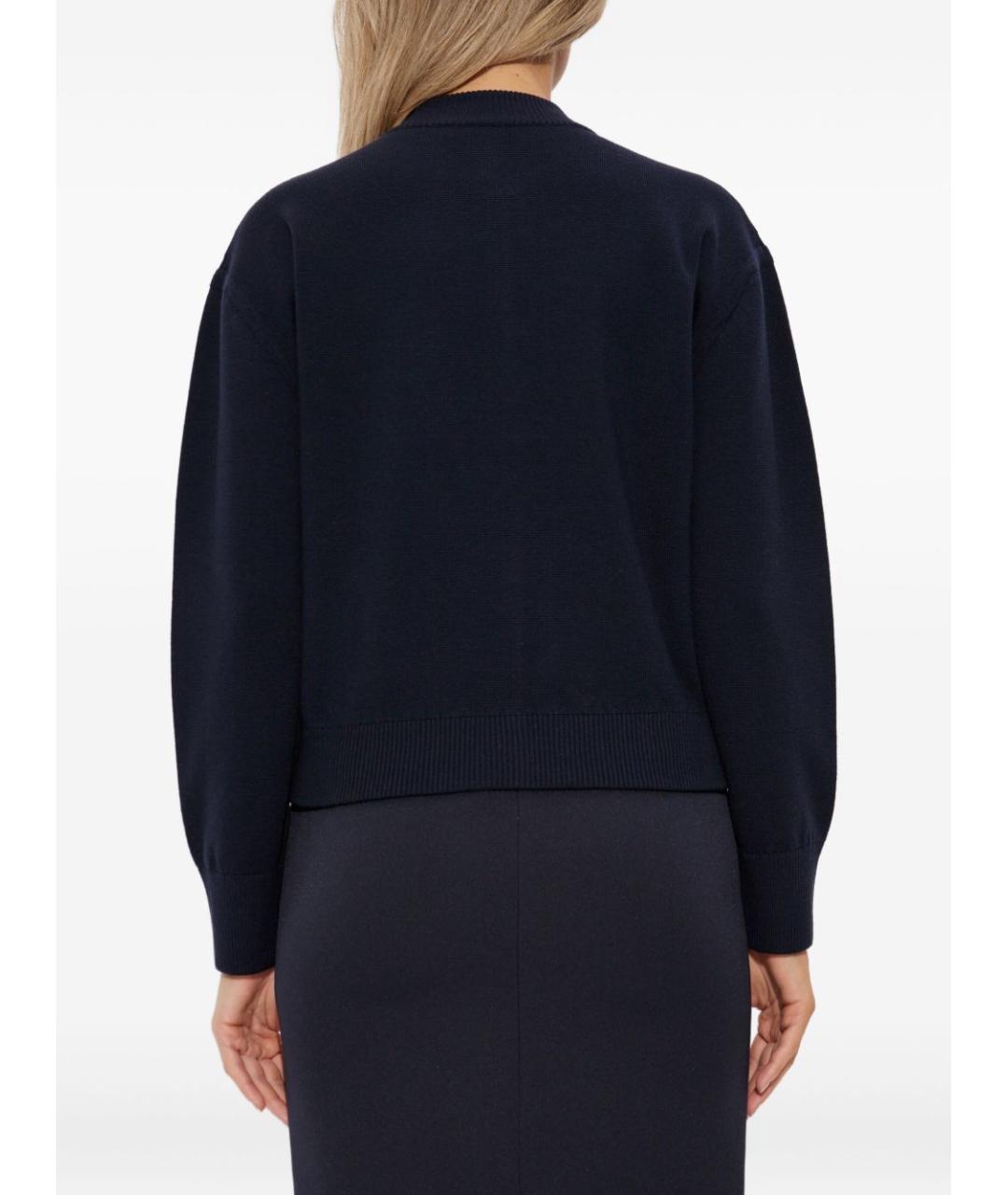 MAX MARA Темно-синий шерстяной кардиган, фото 3