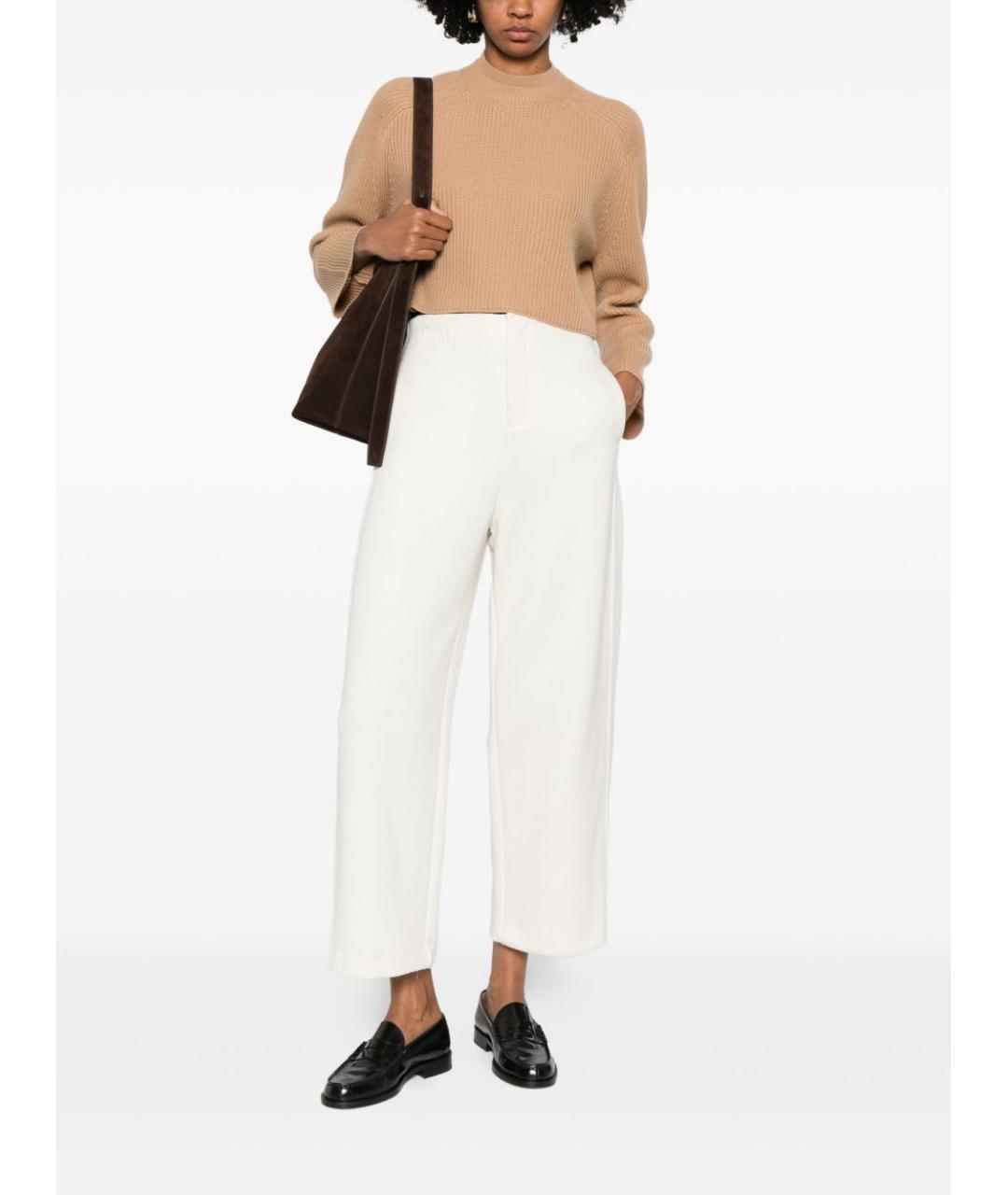 MAX MARA Бежевые шерстяные прямые брюки, фото 3