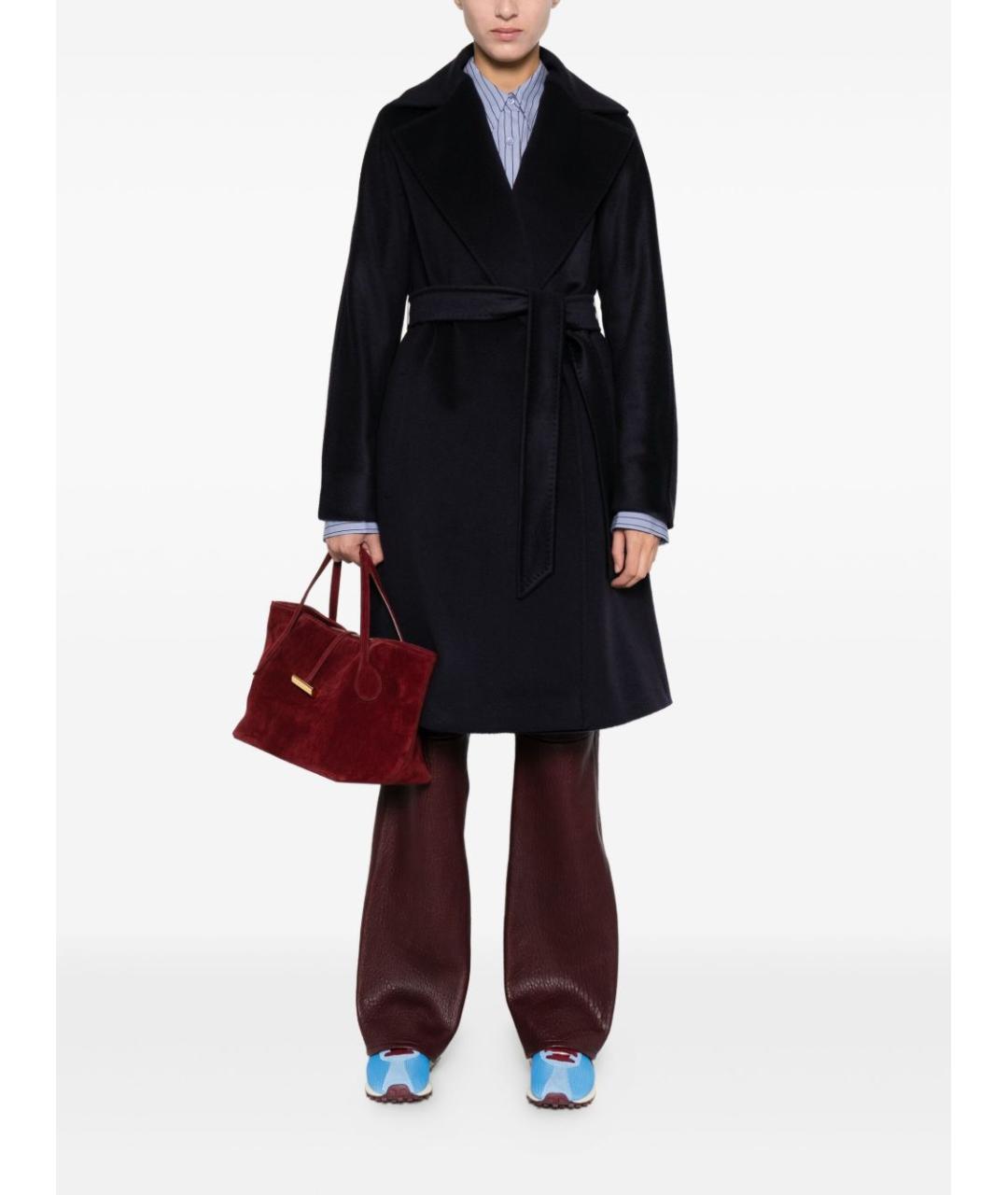 MAX MARA Темно-синее шерстяное пальто, фото 5