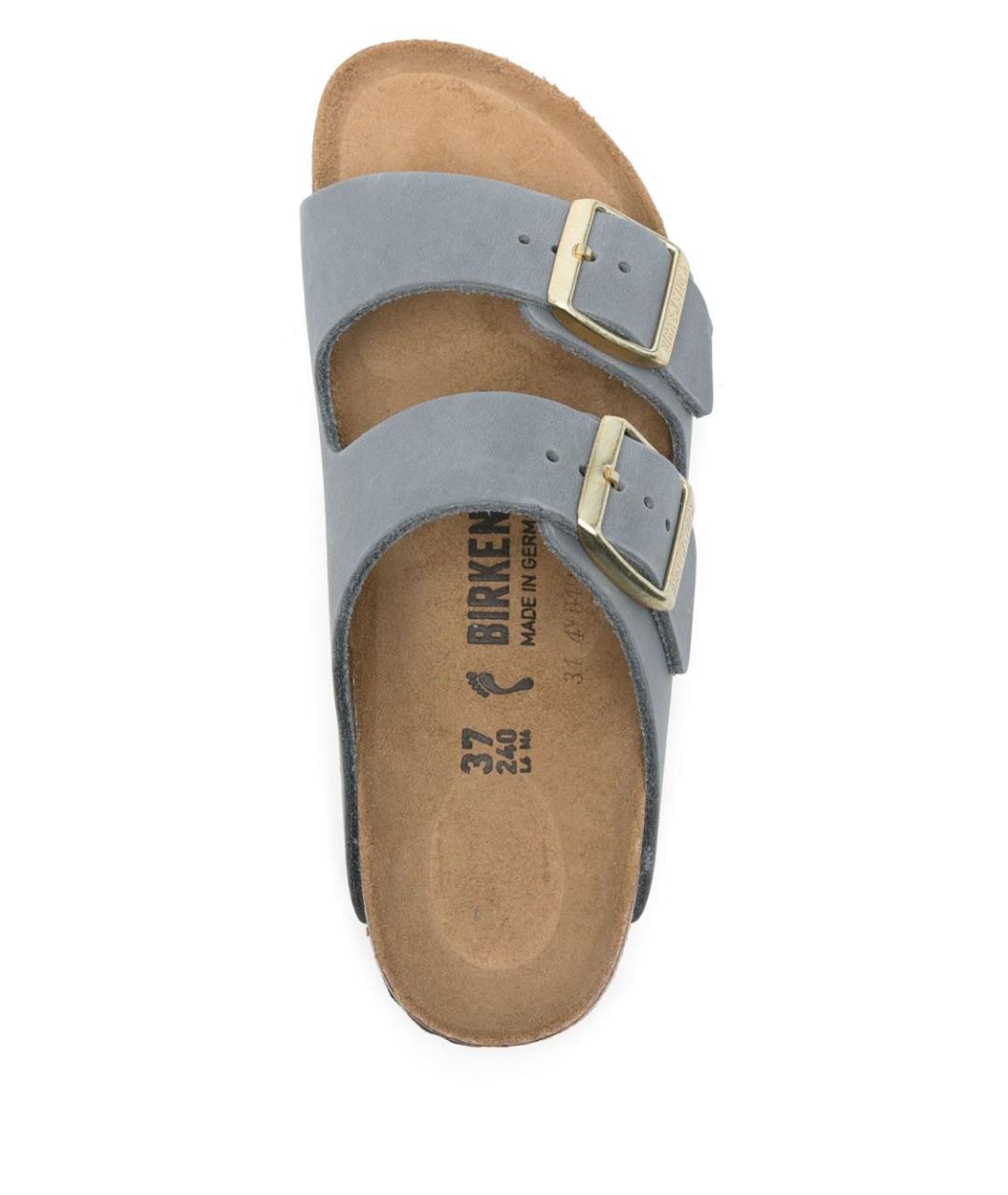 BIRKENSTOCK Серые кожаные сандалии, фото 4
