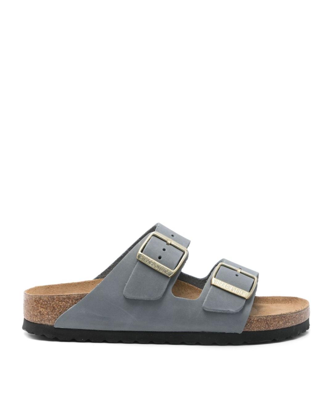BIRKENSTOCK Серые кожаные сандалии, фото 1