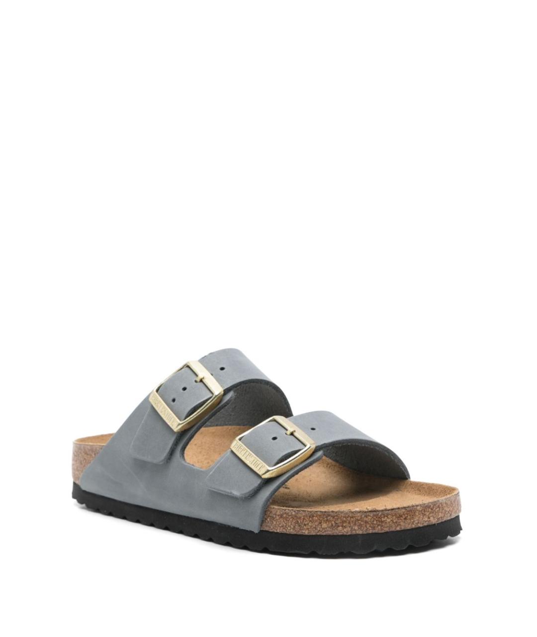 BIRKENSTOCK Серые кожаные сандалии, фото 3