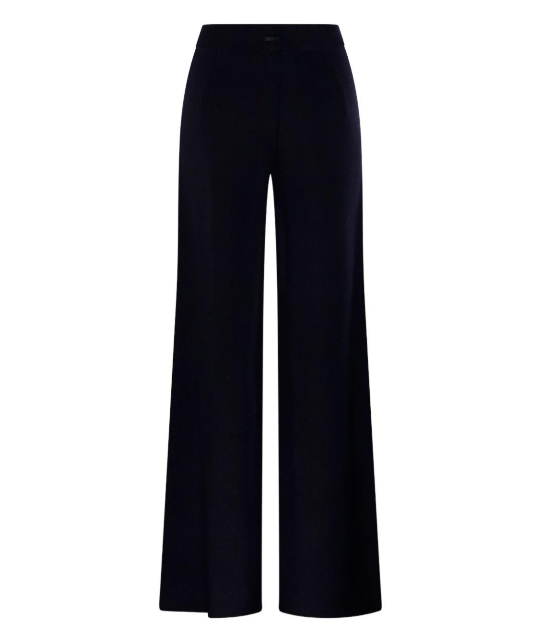 MAX MARA Темно-синие шерстяные прямые брюки, фото 1