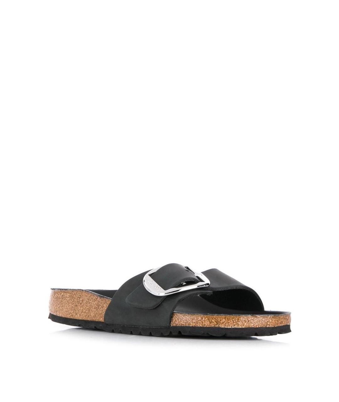 BIRKENSTOCK Черные кожаные шлепанцы, фото 2