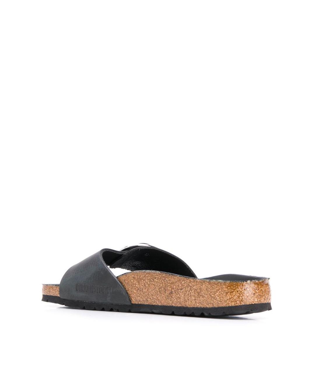 BIRKENSTOCK Черные кожаные шлепанцы, фото 3