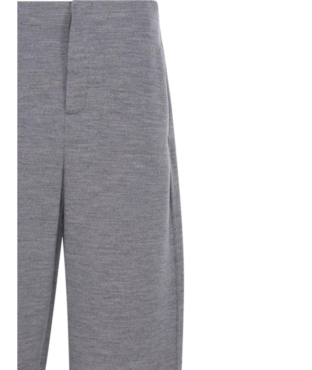 MAX MARA Серые шерстяные прямые брюки, фото 3
