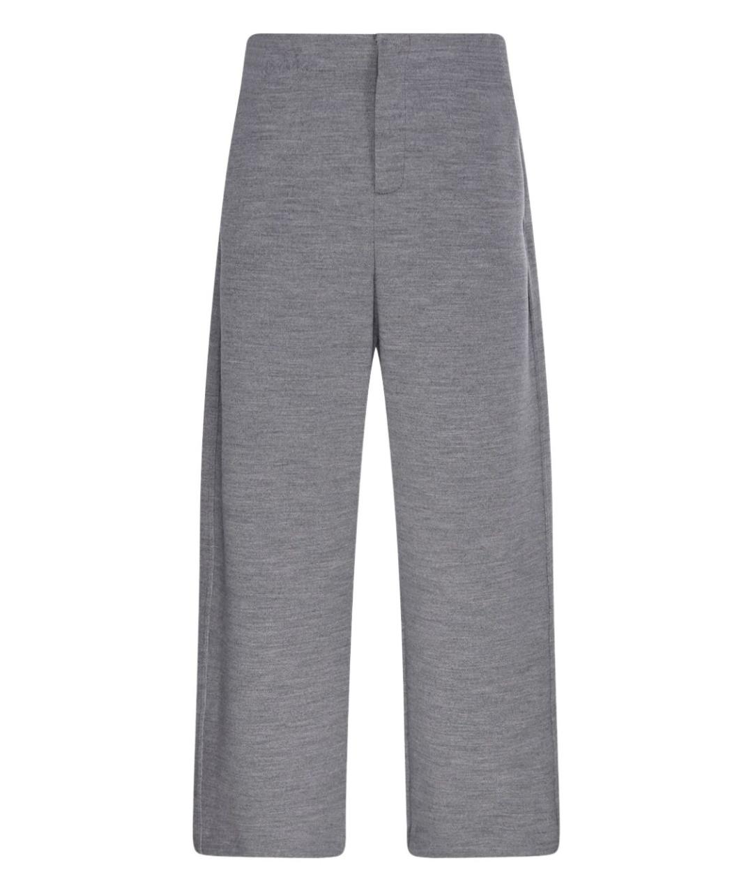 MAX MARA Серые шерстяные прямые брюки, фото 1