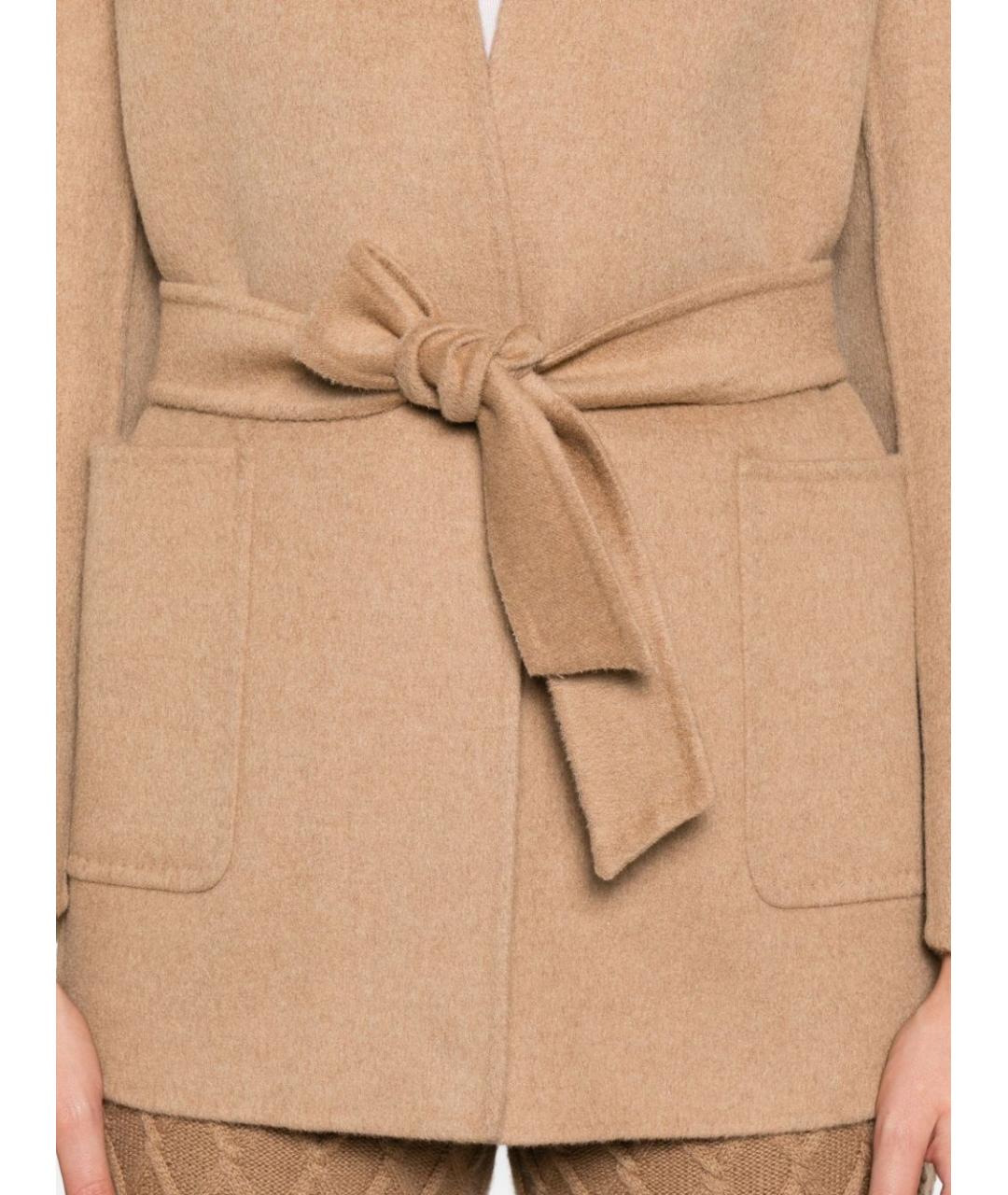 MAX MARA Бежевое шерстяное пальто, фото 4