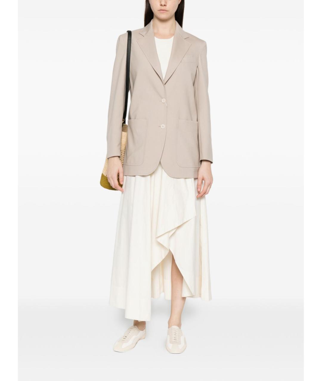 MAX MARA Бежевый шерстяной жакет/пиджак, фото 3