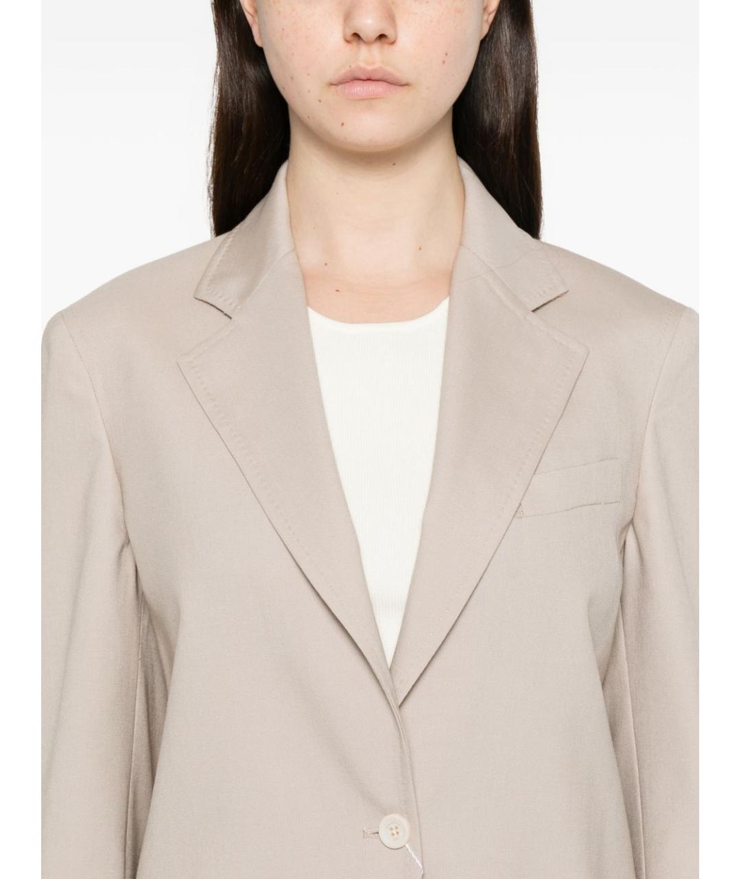 MAX MARA Бежевый шерстяной жакет/пиджак, фото 4