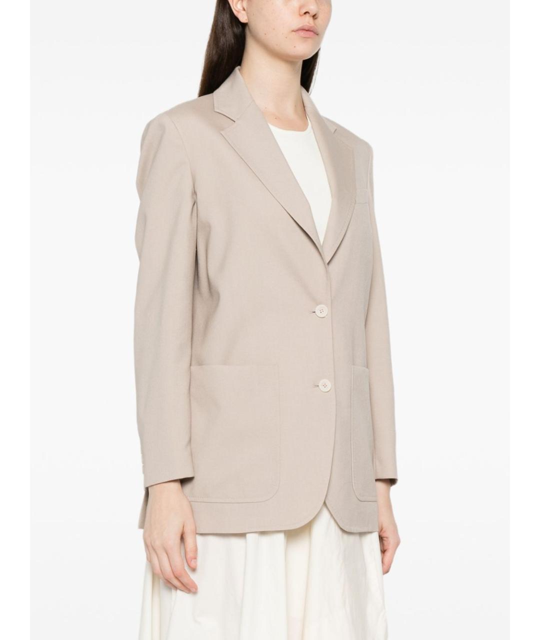 MAX MARA Бежевый шерстяной жакет/пиджак, фото 5
