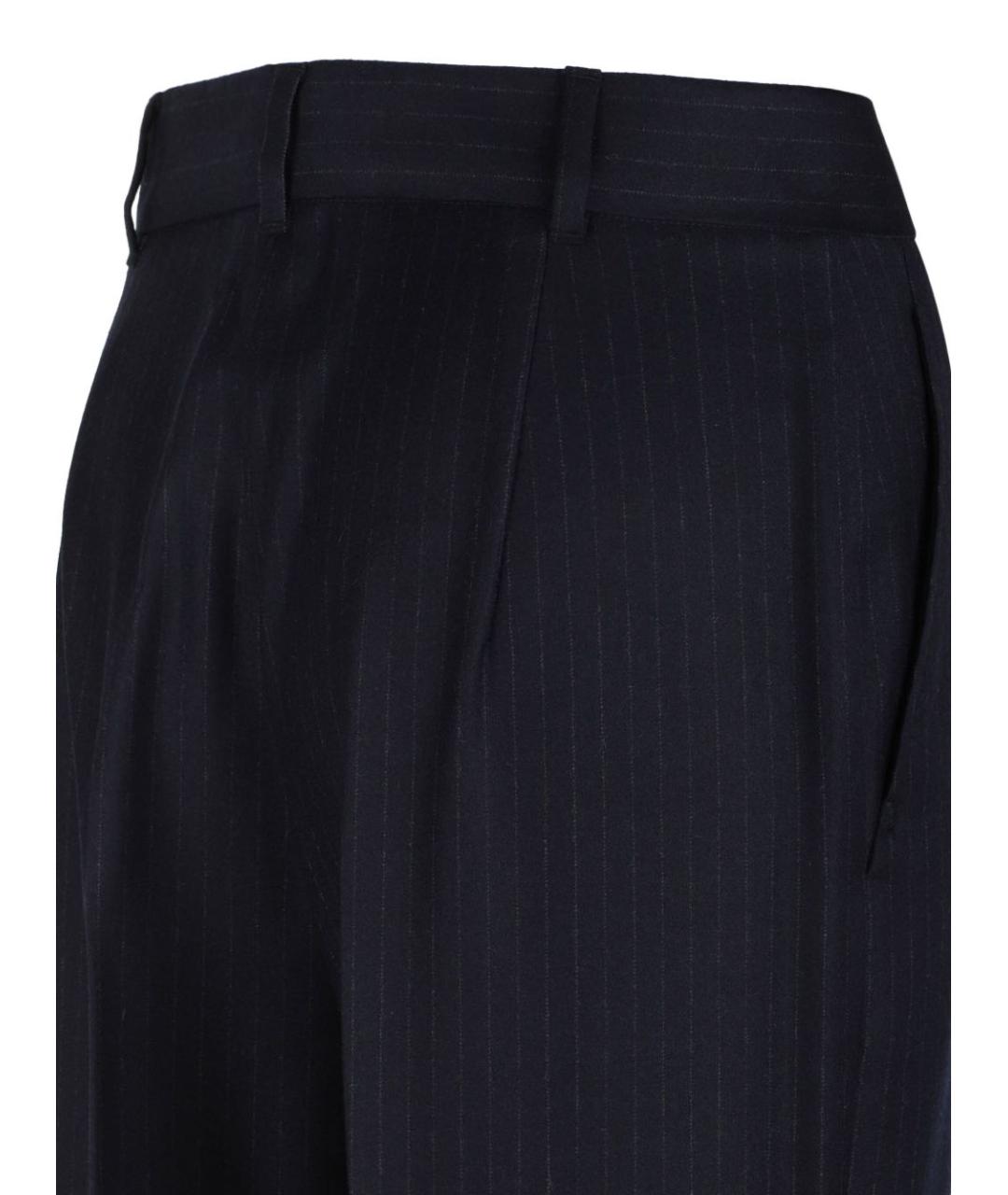 MAX MARA Синие шерстяные прямые брюки, фото 2