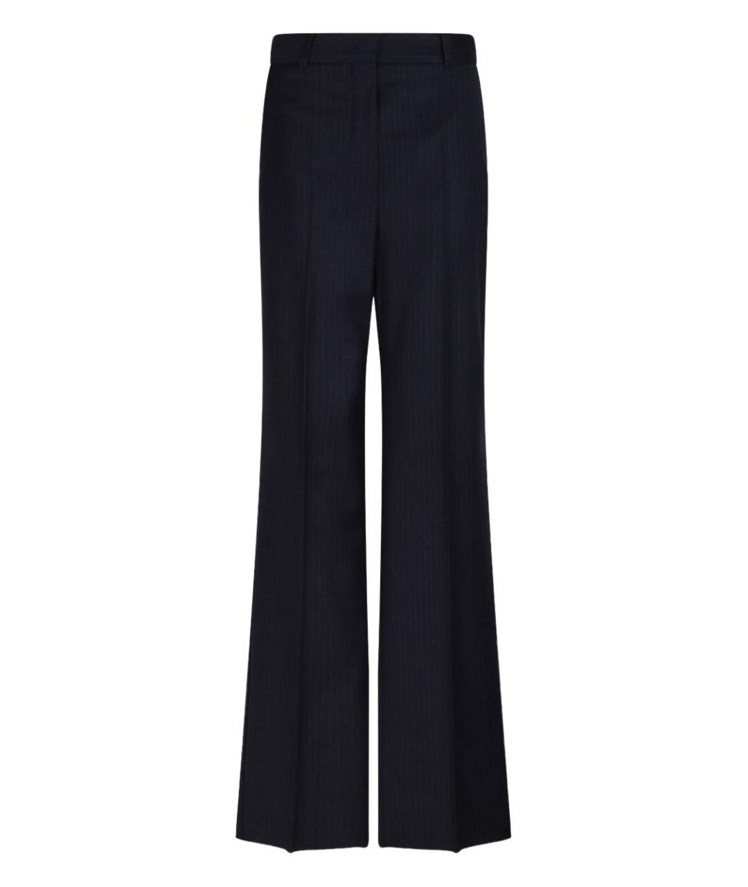 MAX MARA Синие шерстяные прямые брюки, фото 1