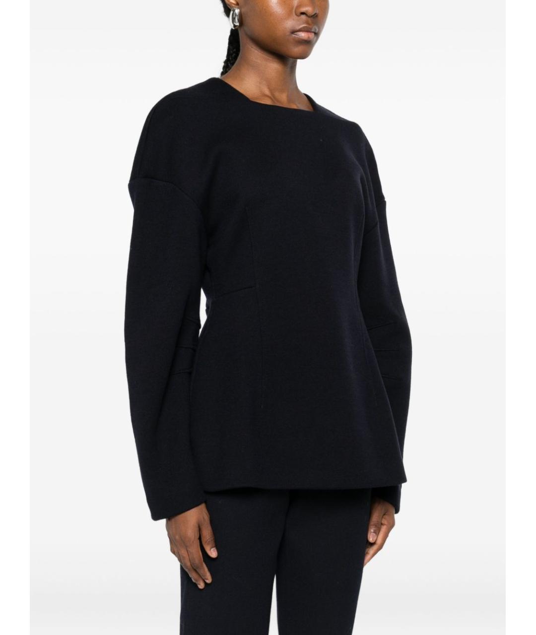 MAX MARA Темно-синий шерстяной джемпер / свитер, фото 2