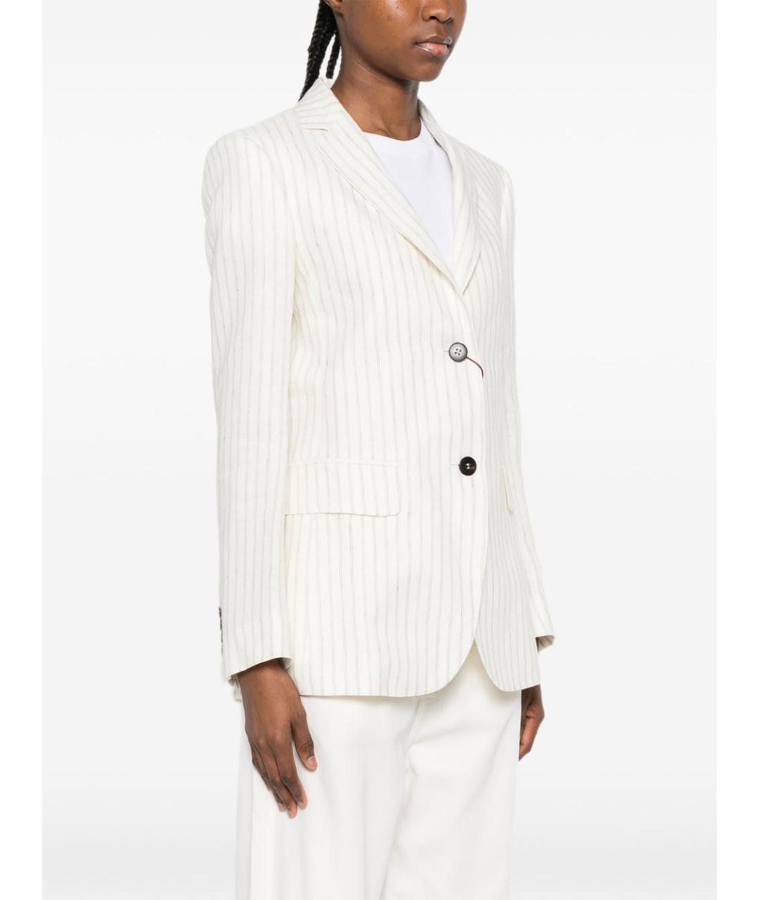 MAX MARA Бежевый льняной жакет/пиджак, фото 5