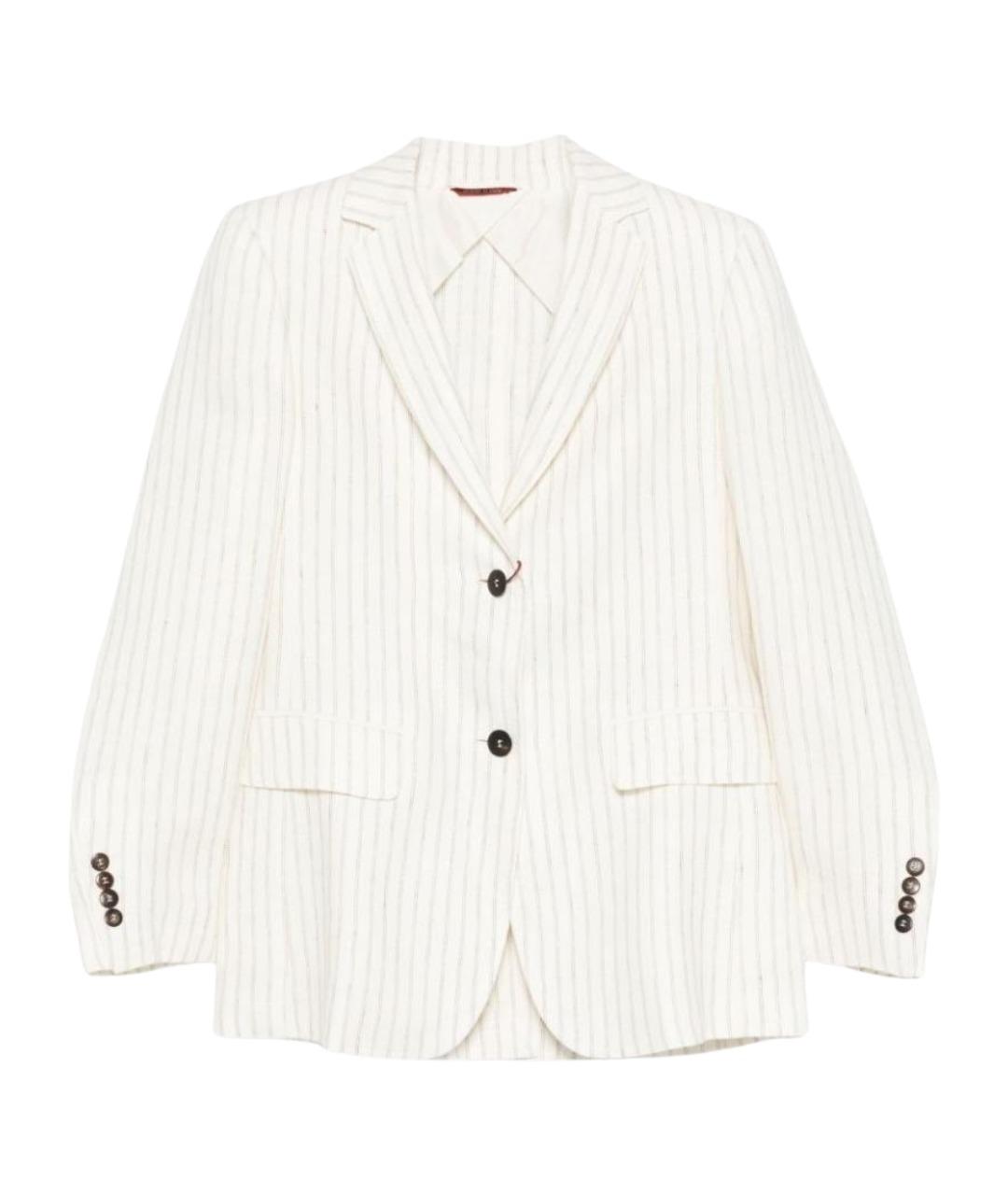 MAX MARA Бежевый льняной жакет/пиджак, фото 1