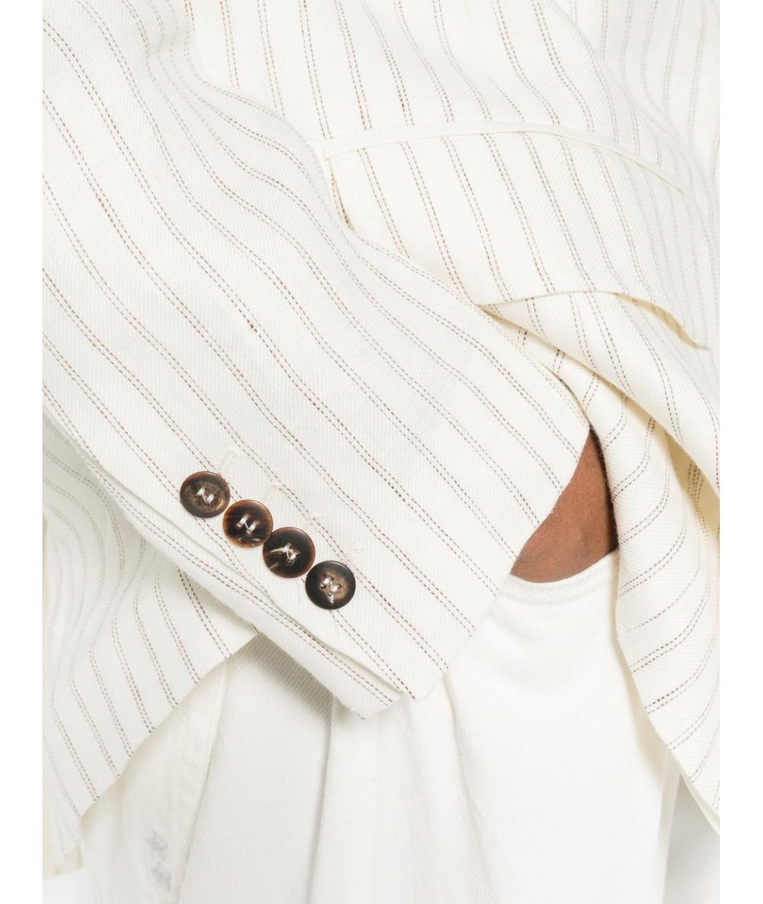 MAX MARA Бежевый льняной жакет/пиджак, фото 3