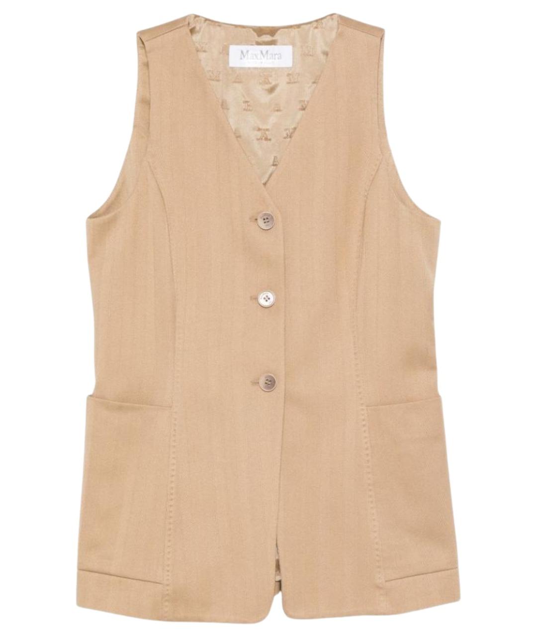 MAX MARA Бежевый хлопковый жилет, фото 1
