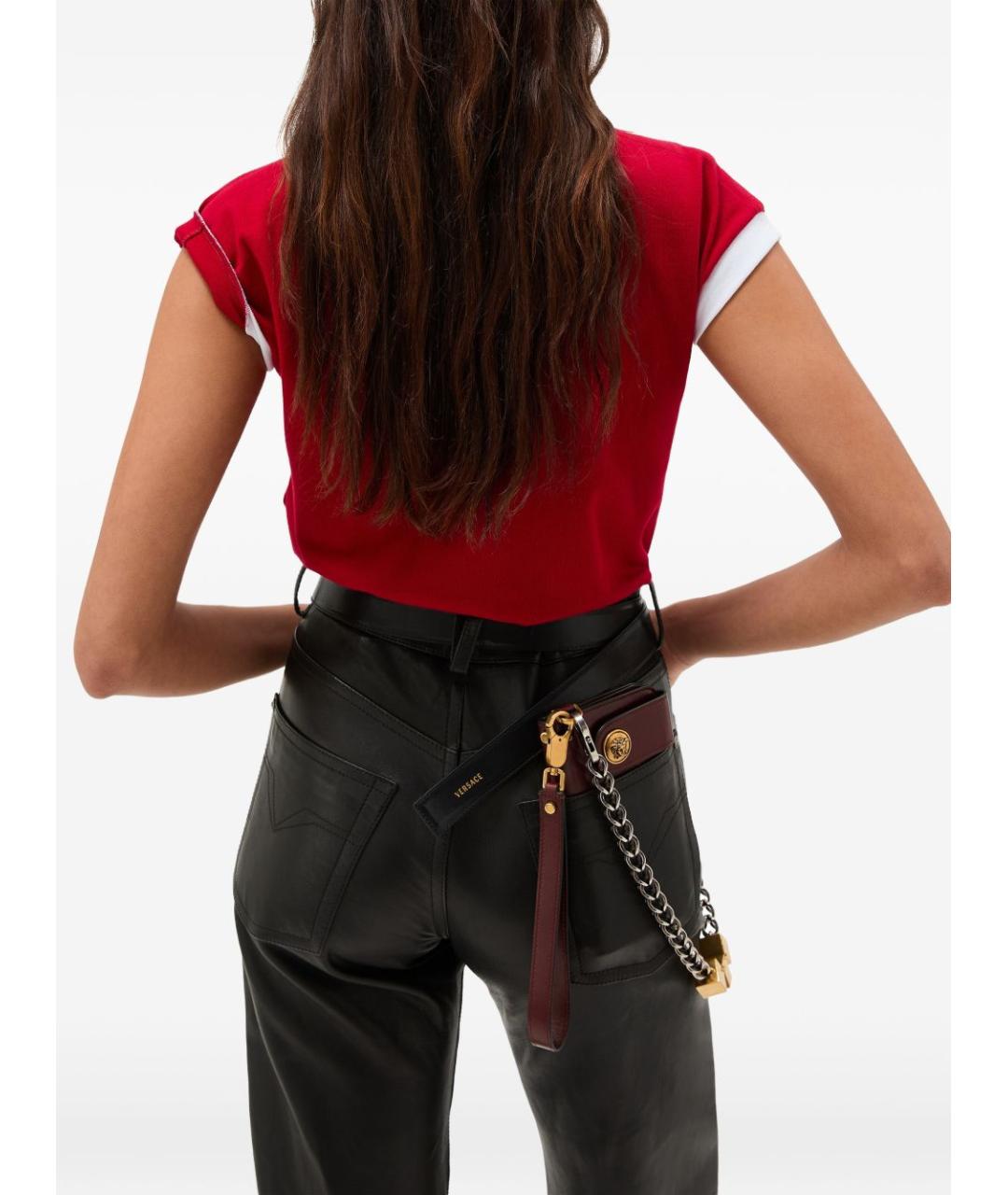 VERSACE Красная хлопковая футболка, фото 3