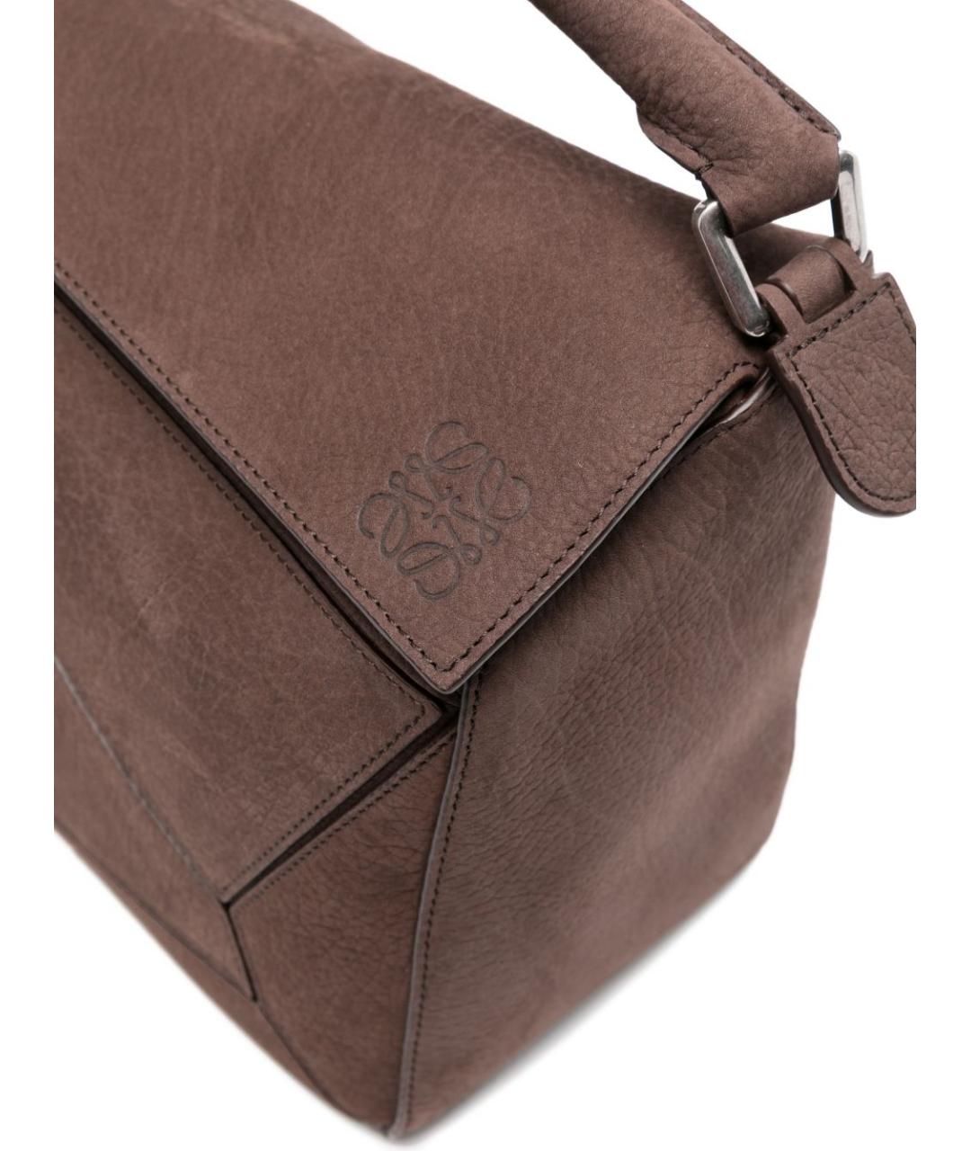 LOEWE Коричневая кожаная сумка на плечо, фото 2
