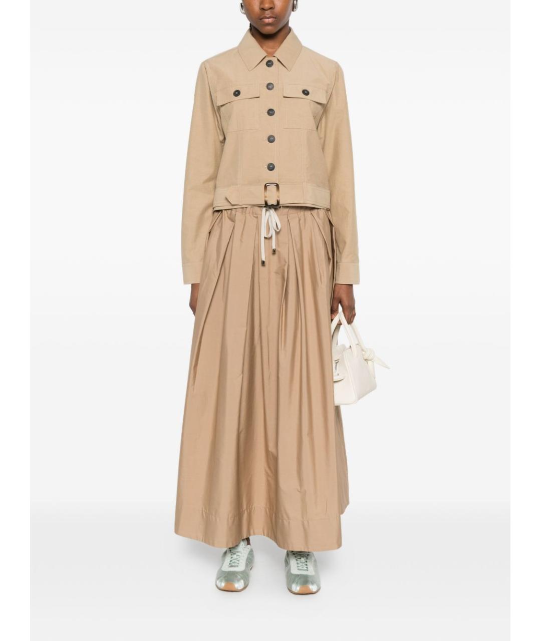 'S MAX MARA Бежевая хлопковая юбка миди, фото 5