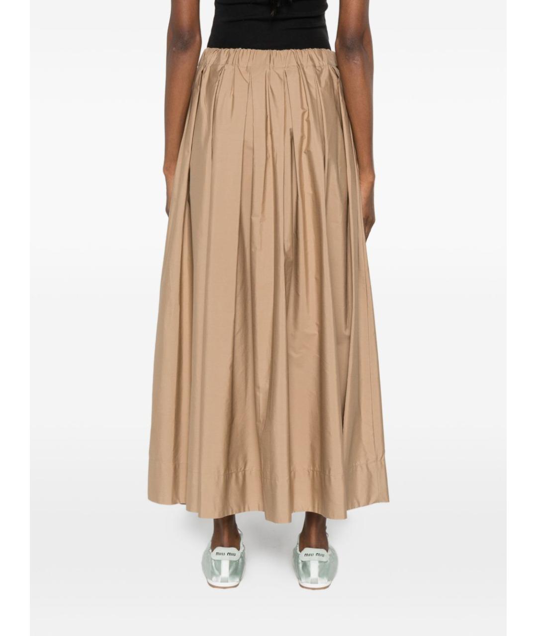 'S MAX MARA Бежевая хлопковая юбка миди, фото 4