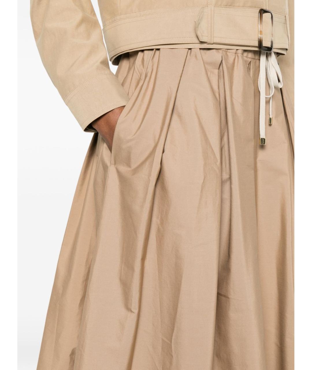 'S MAX MARA Бежевая хлопковая юбка миди, фото 2