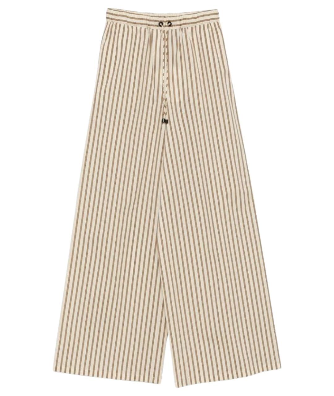 MAX MARA Бежевые хлопковые брюки широкие, фото 1