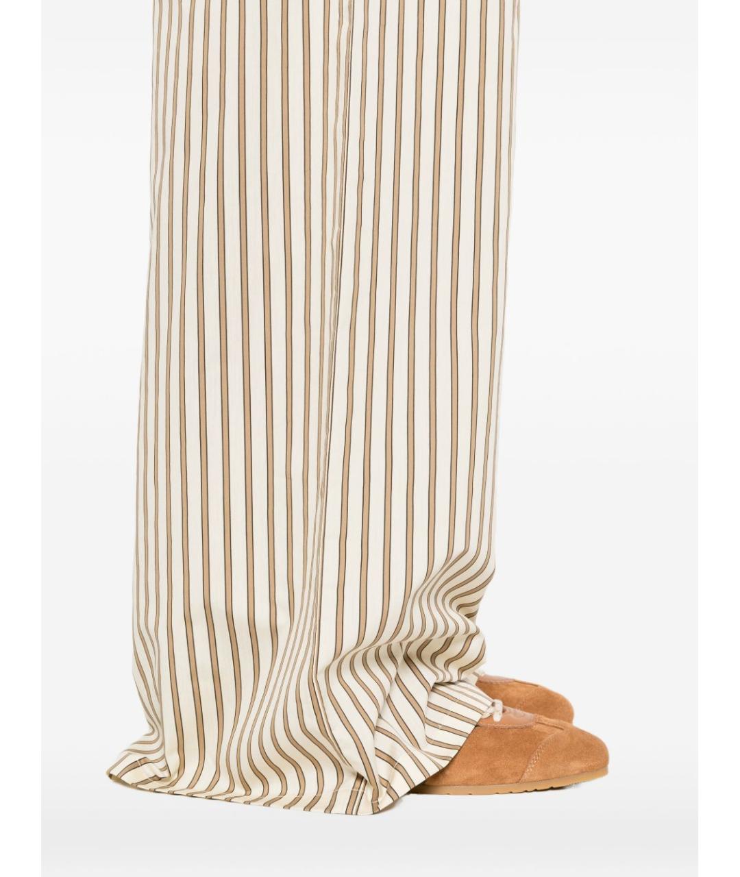 MAX MARA Бежевые хлопковые брюки широкие, фото 3